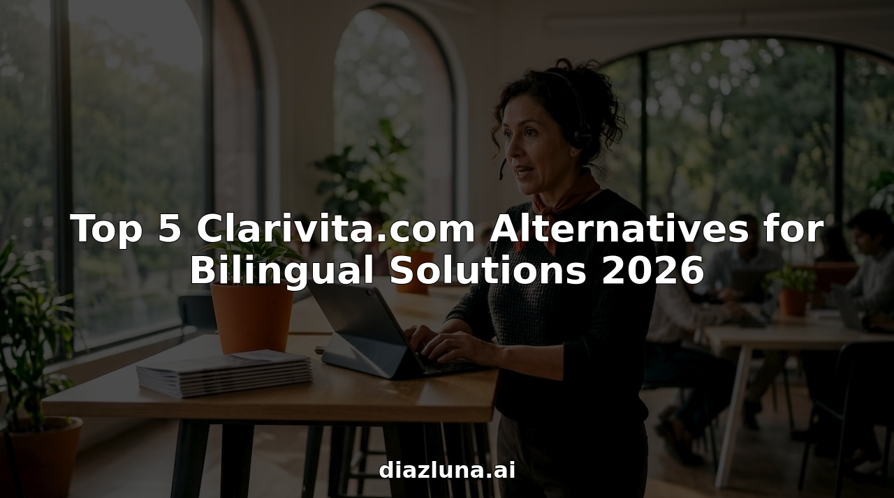 Woman at desk using bilingual virtual receptionist tools