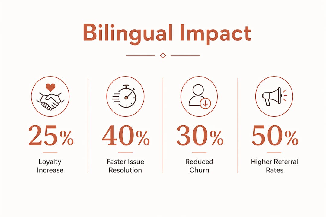 Infografía mostrando estadísticas del impacto del contenido bilingüe