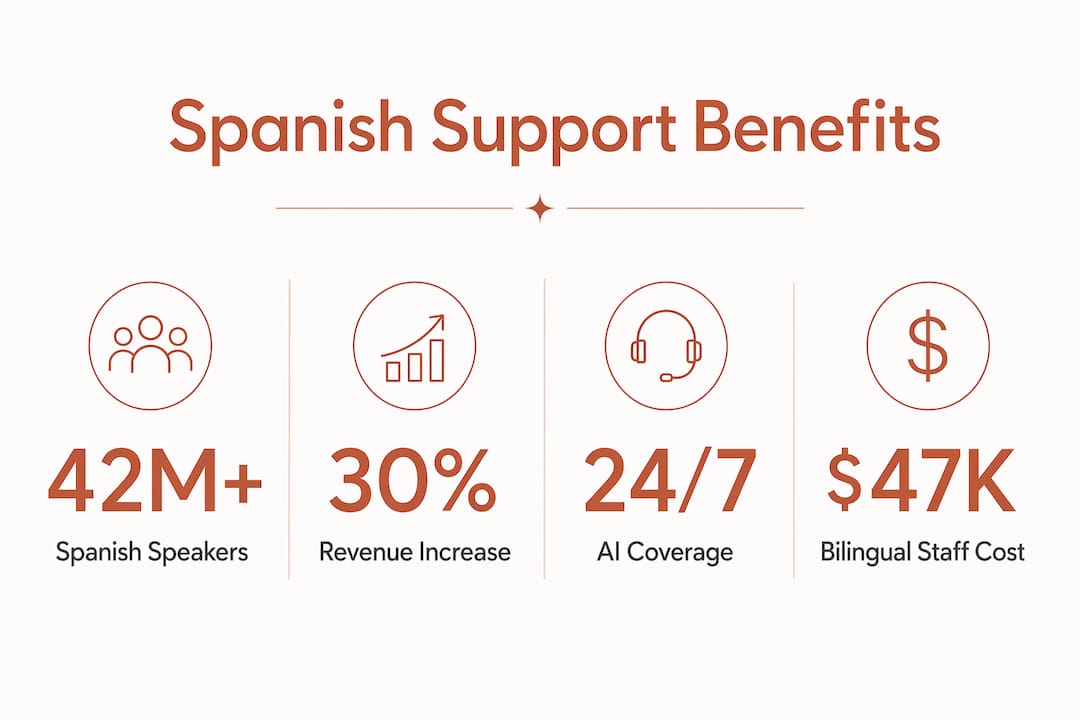 Infografía que muestra los beneficios de la atención en español para los negocios