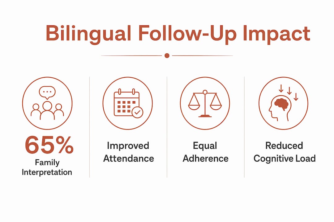Infografía que muestra los beneficios cuantitativos del seguimiento bilingüe