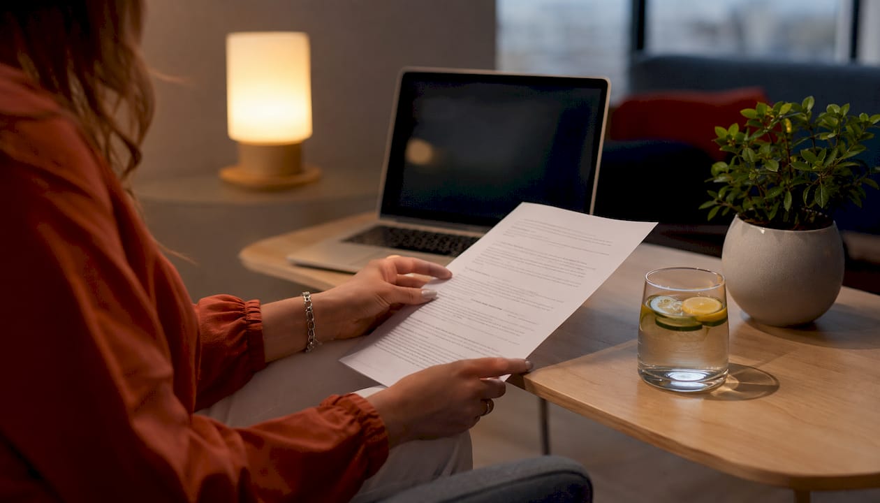Manos escribiendo con documentos de seguridad de datos legales
