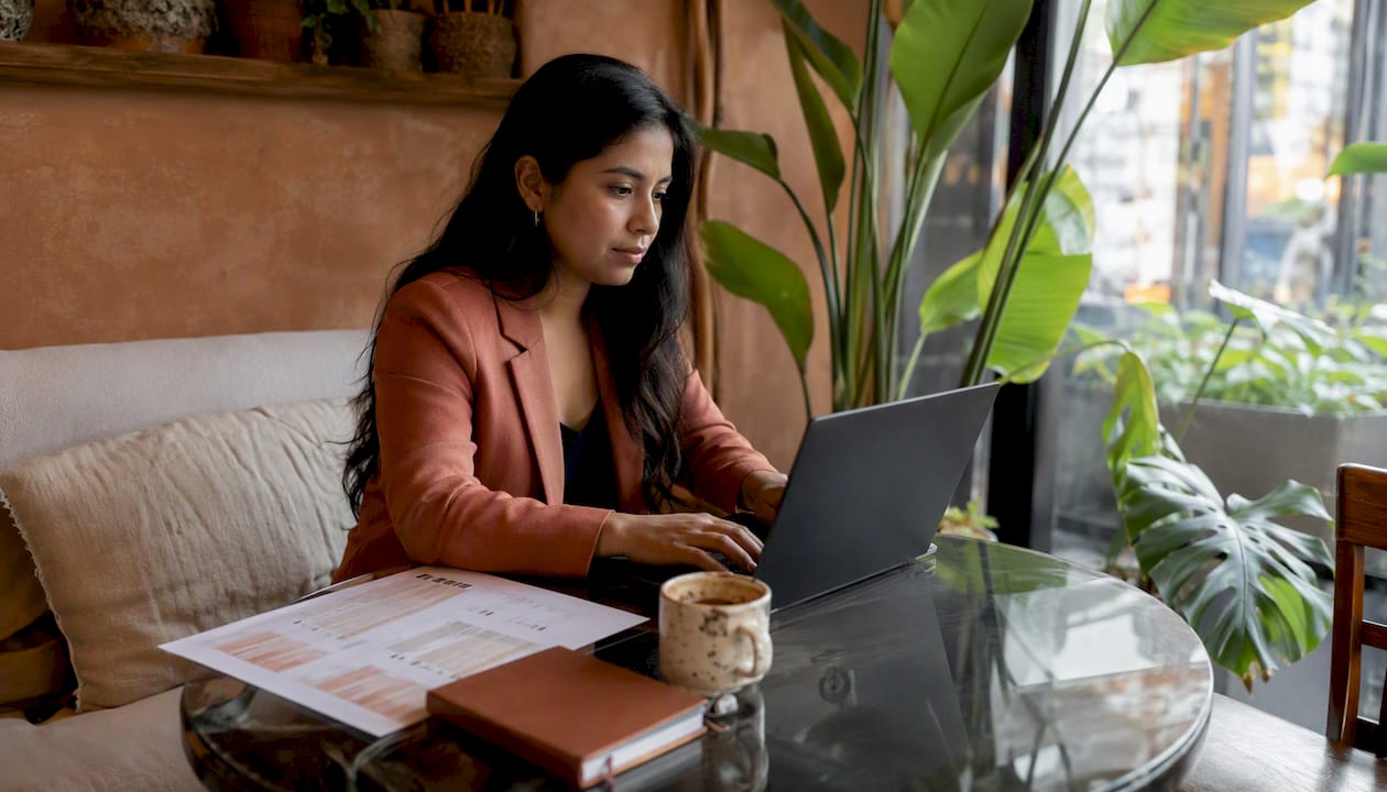 Entrepreneur setting up AI customer service software