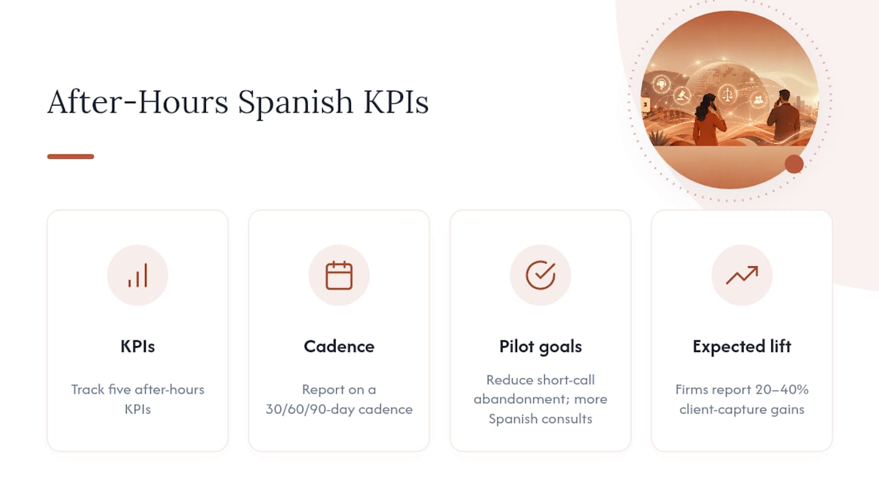 KPIs para la recepción en español fuera de horario
