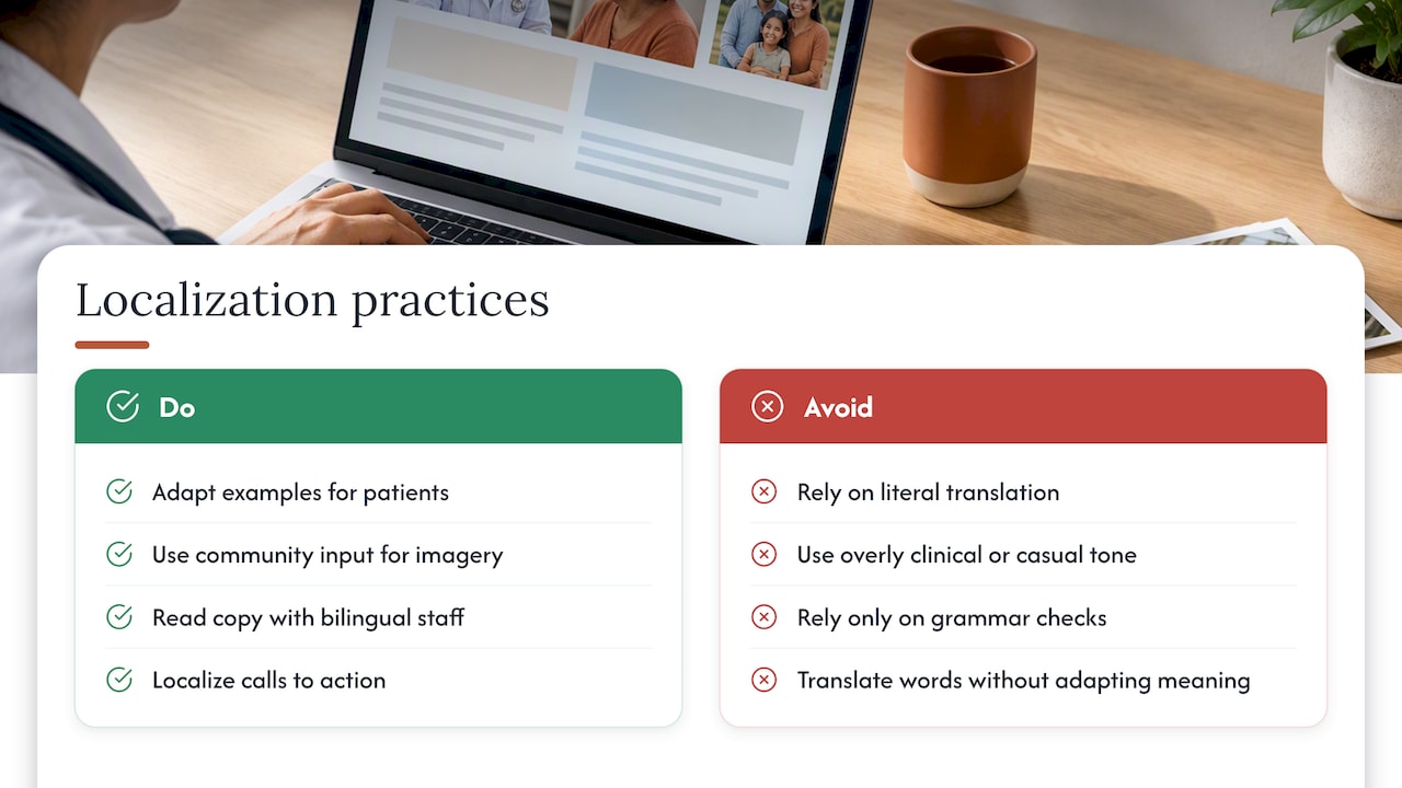 Consejos para localizar contenido bilingüe más allá de la traducción directa — diagrama general