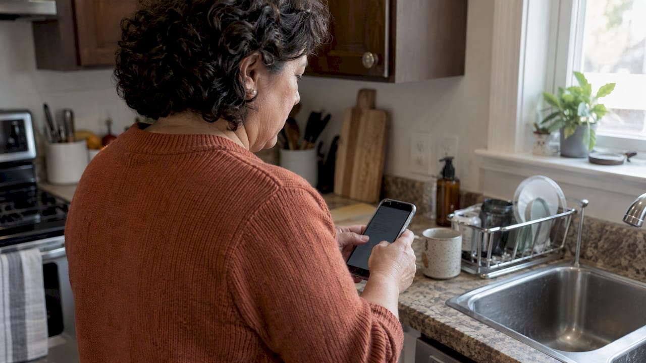 Patient checking an appointment confirmation text